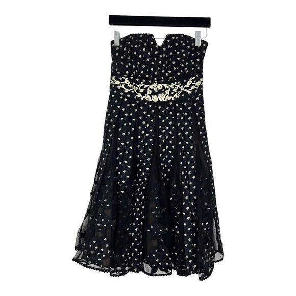 Lithe Anthropologie Womens Size 2 Strapless Embroidered Cocktail Dress - Picture 1 of 4